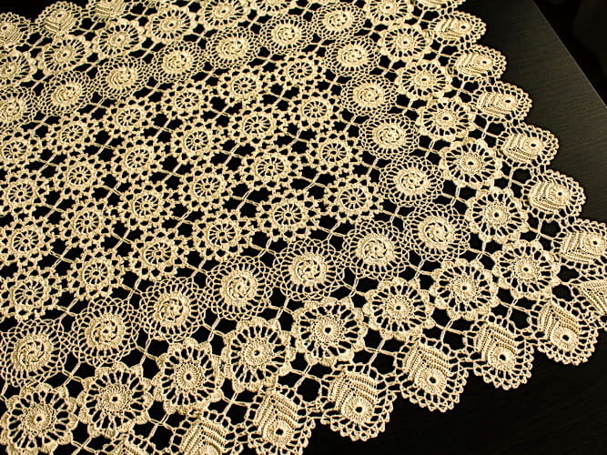 Bieżnik koniakowski prostokąt beżowy