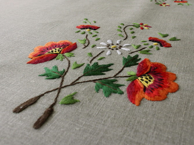 haft ręczny "Bukiet maków"