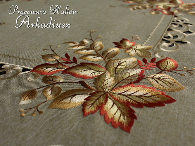 Serweta haftowana "liście"