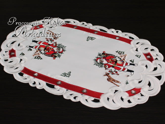 Serweta świąteczna haftowana "mikołaj" 30x45