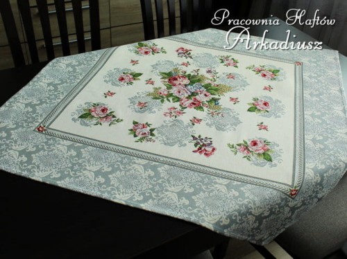 Serweta gobelinowa 98x98 "Róża szara"