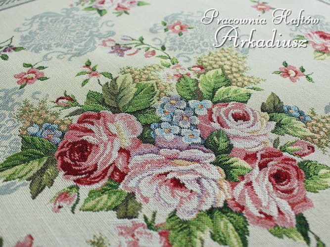 Serweta gobelinowa 98x98 "Róża szara"