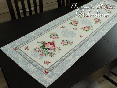 Bieżnik gobelinowy "Róża szara" 42x140