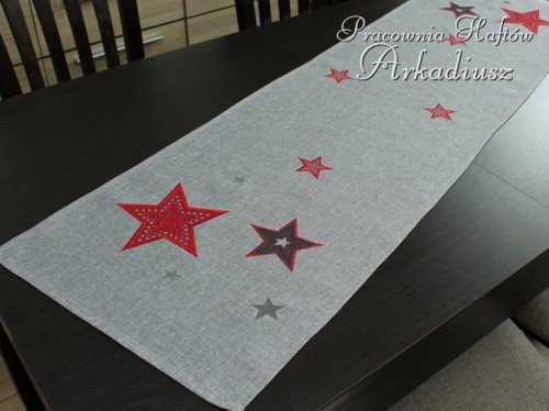 Bieżnik świąteczny "Czerwone gwiazdy" 40x140