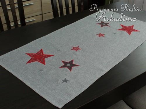 Bieżnik świąteczny "Czerwone gwiazdy" 50x100