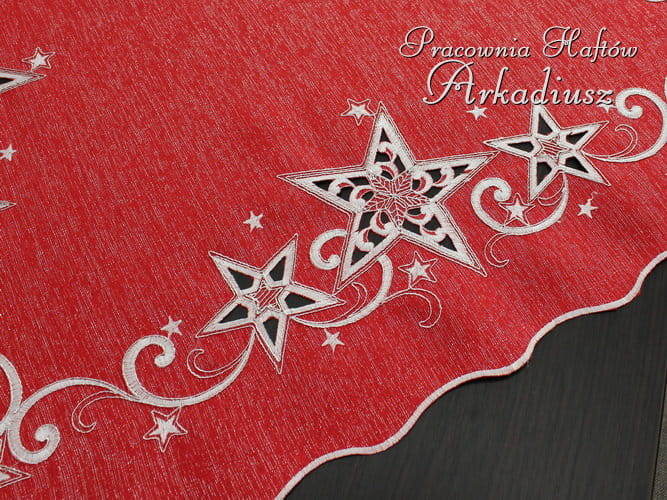 Serweta świąteczna "Gwiazdy" 85x85 czerwona
