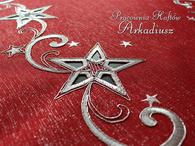 Bieżnik świąteczny "Gwiazdy" czerwony