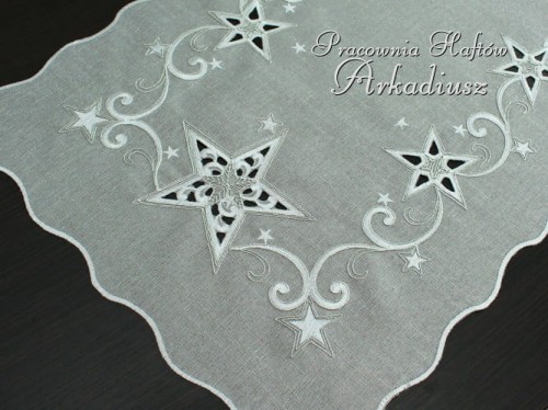 Bieżniki świąteczne "Gwiazdy" szare