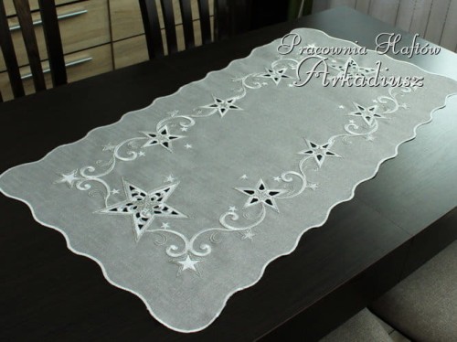 Bieżniki świąteczne "Gwiazdy" szare