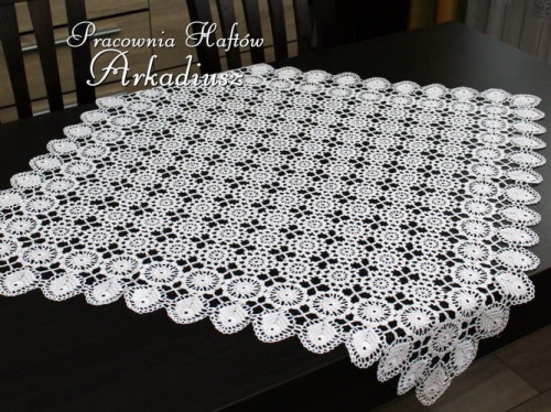 Kwadratowa serweta koniakowska 90x90 biała