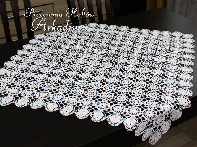 Kwadratowa serweta koniakowska 90x90 biała