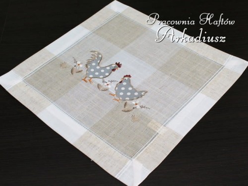 Serweta wielkanocna "Kury w grochy" 40x40