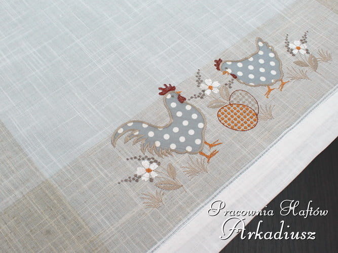 Serweta wielkanocna "Kury w grochy"