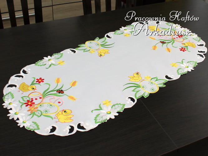 Bieżnik wielkanocny "pisklęta na białym" 40x85