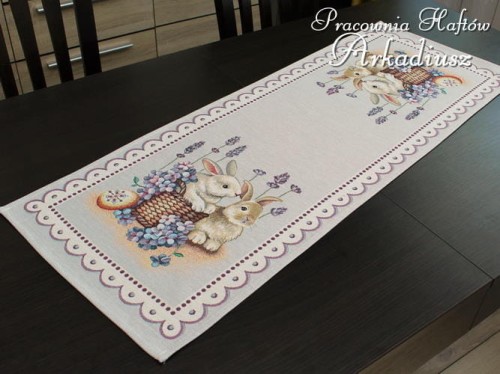 Bieżnik wielkanocny gobelinowy "Zajączki" 38x100