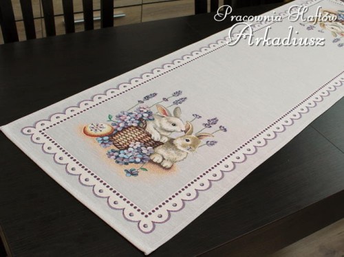 Bieżnik wielkanocny gobelinowy "Zajączki" 42x140