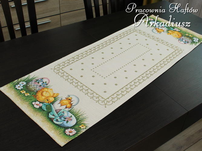 Bieżnik wielkanocny gobelin "pisklęta" 38x100