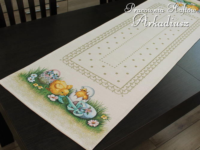 Bieżnik wielkanocny gobelin "pisklęta" 42x140