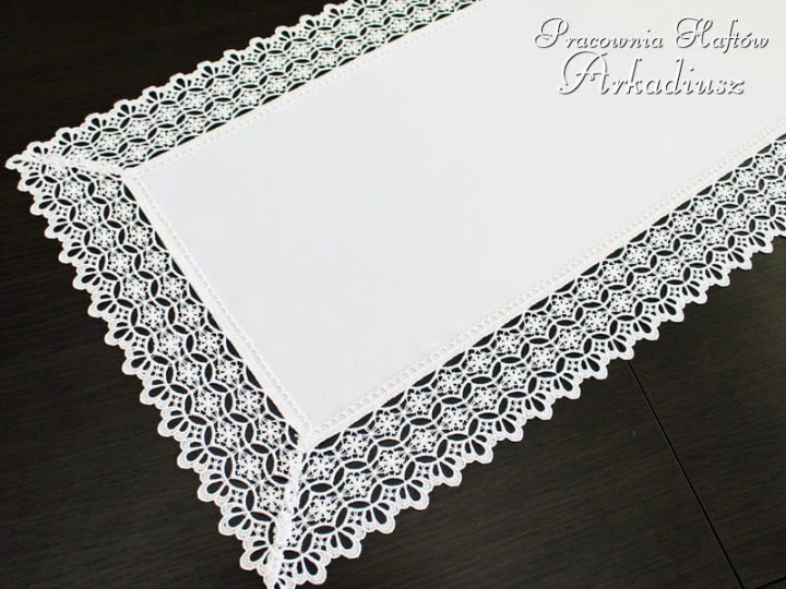 Bieżnik z gipiurą "Julia" biały