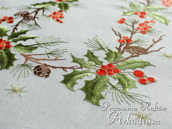 Bieżniki świąteczne "ostrokrzew"