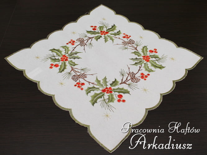 Serweta świąteczna "ostrokrzew" 40x40