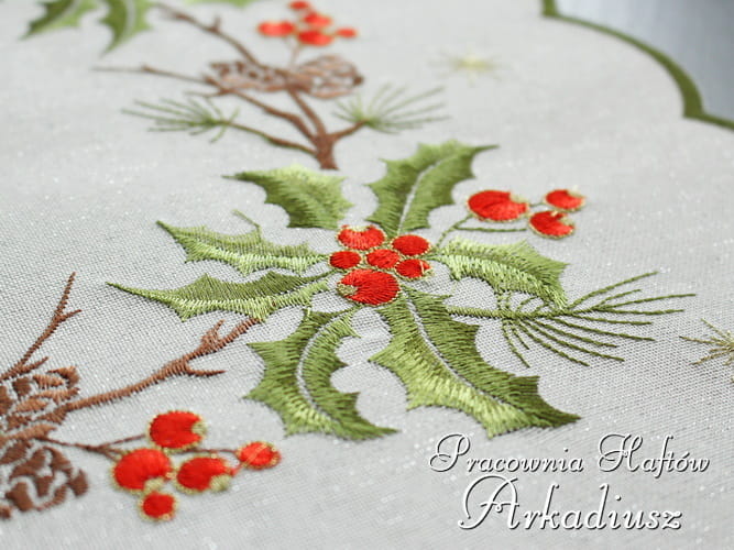 Serweta świąteczna "ostrokrzew"