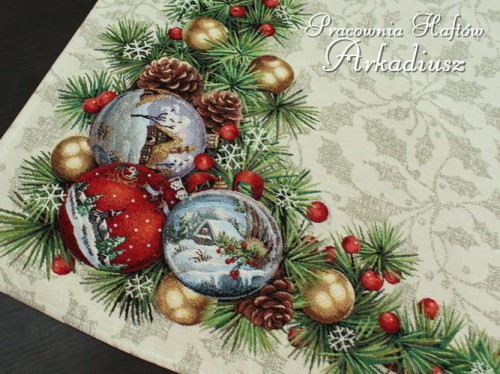 Gobelinowa serweta świąteczna 98x98 "stroik"