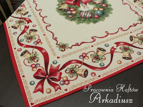 Gobelinowa serweta świąteczna 98x98 "wianek"