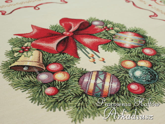 Gobelinowa serweta świąteczna 98x98 "wianek"