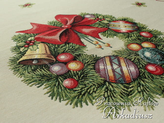 Gobelinowe obrusy świąteczne "wianek"