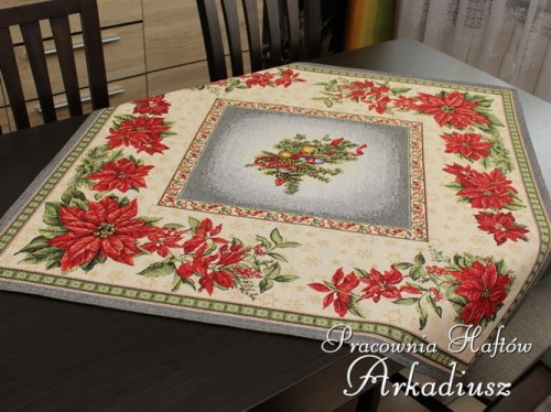 Świąteczna serweta gobelinowa "gwiazda betlejemska" 100x100