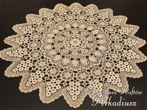Koronka z Koniakowa Ø 80 beżowa