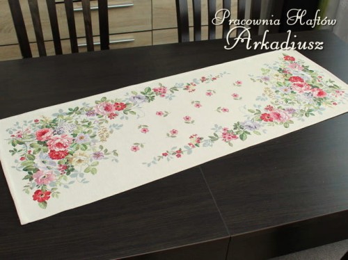 Bieżnik gobelinowy "Róża angielska" 38x100