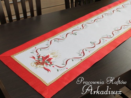 Bieżnik świąteczny "świece z cyrkoniami"  40x150