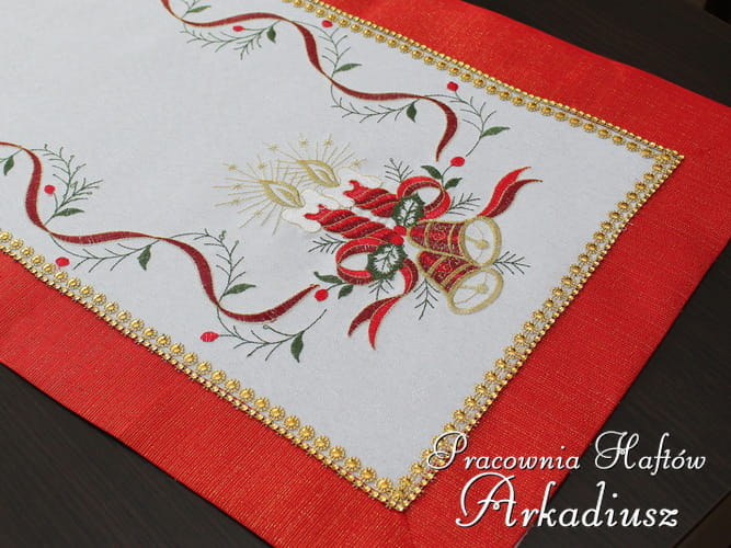 Bieżniki świąteczne "świece z cyrkoniami"