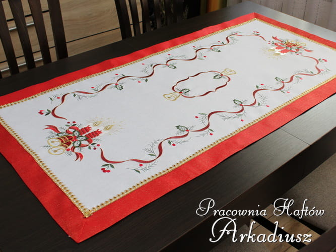 Bieżnik świąteczny "świece z cyrkoniami" 60x120