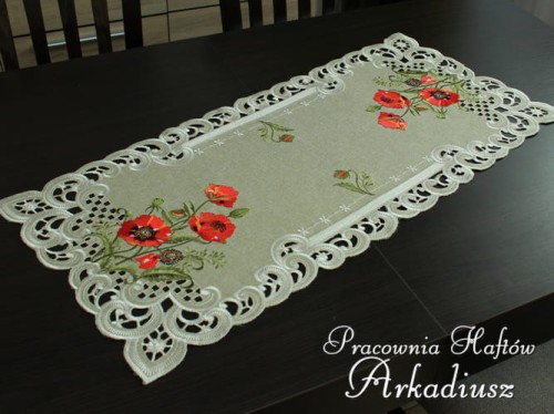 Bieżnik haftowany "Maki" 40x85