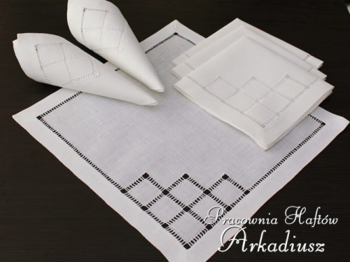 Komplet serwety lnianych z mereżką - 6 szt.