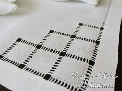 Komplet serwety lnianych z mereżką 38x38 - 6 szt.