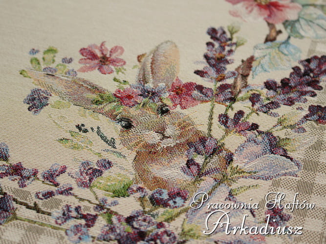 Gobelinowe bieżniki wielkanocne "beżowa krata"