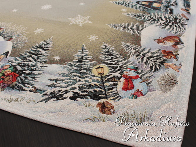 Serweta świąteczna gobelin "Zimowy domek"