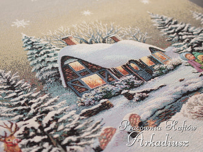 Gobelin świąteczny zimowy domek