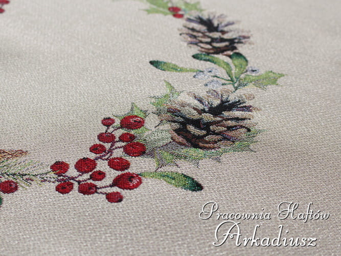 Gobelin świąteczny serweta 98x98 „zielony wianek”