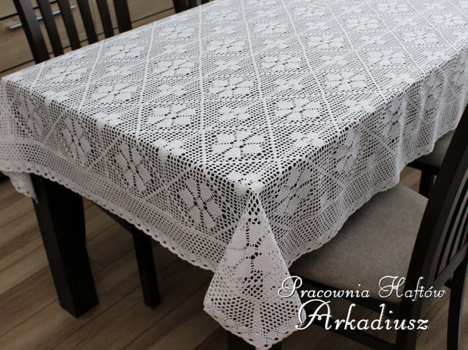 Obrus koronkowy biały prostokąt