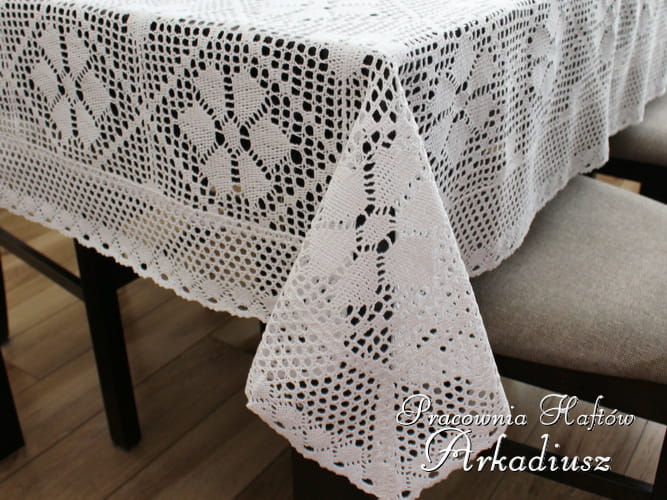Obrus koronkowy biały prostokąt
