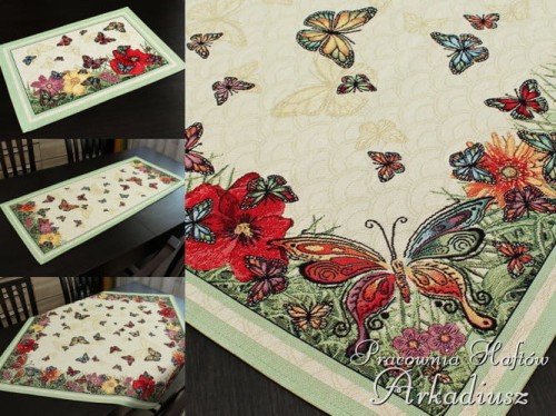 Serwety i bieżniki gobelinowe "Motyle"