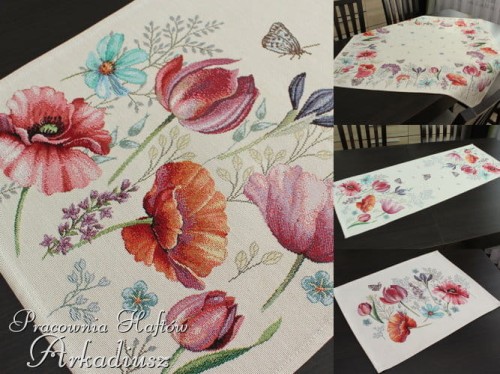 Serwety i bieżniki gobelinowe "Wiosna"