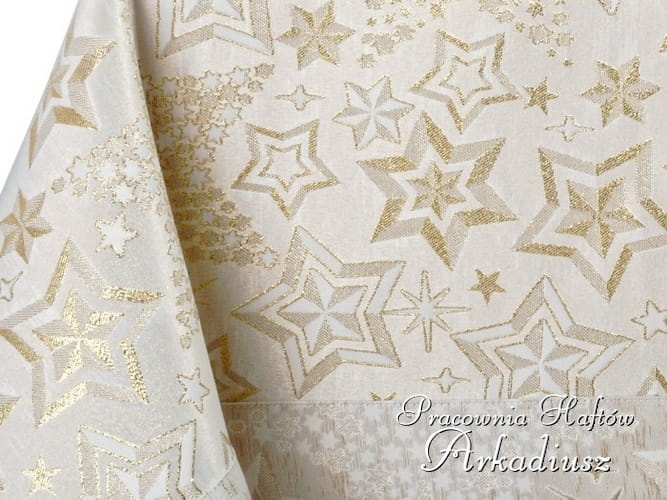 Obrusy świąteczne "złote gwiazdy" - prostokąt