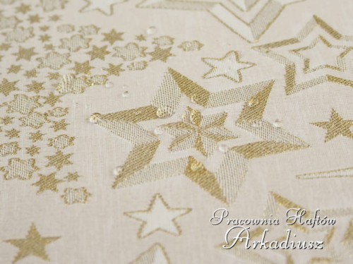 Obrusy świąteczne "złote gwiazdy" - prostokąt