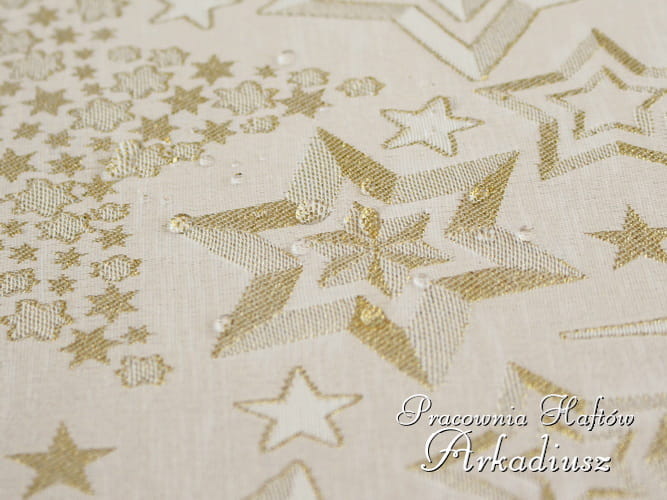 Obrusy świąteczne "złote gwiazdy" - prostokąt